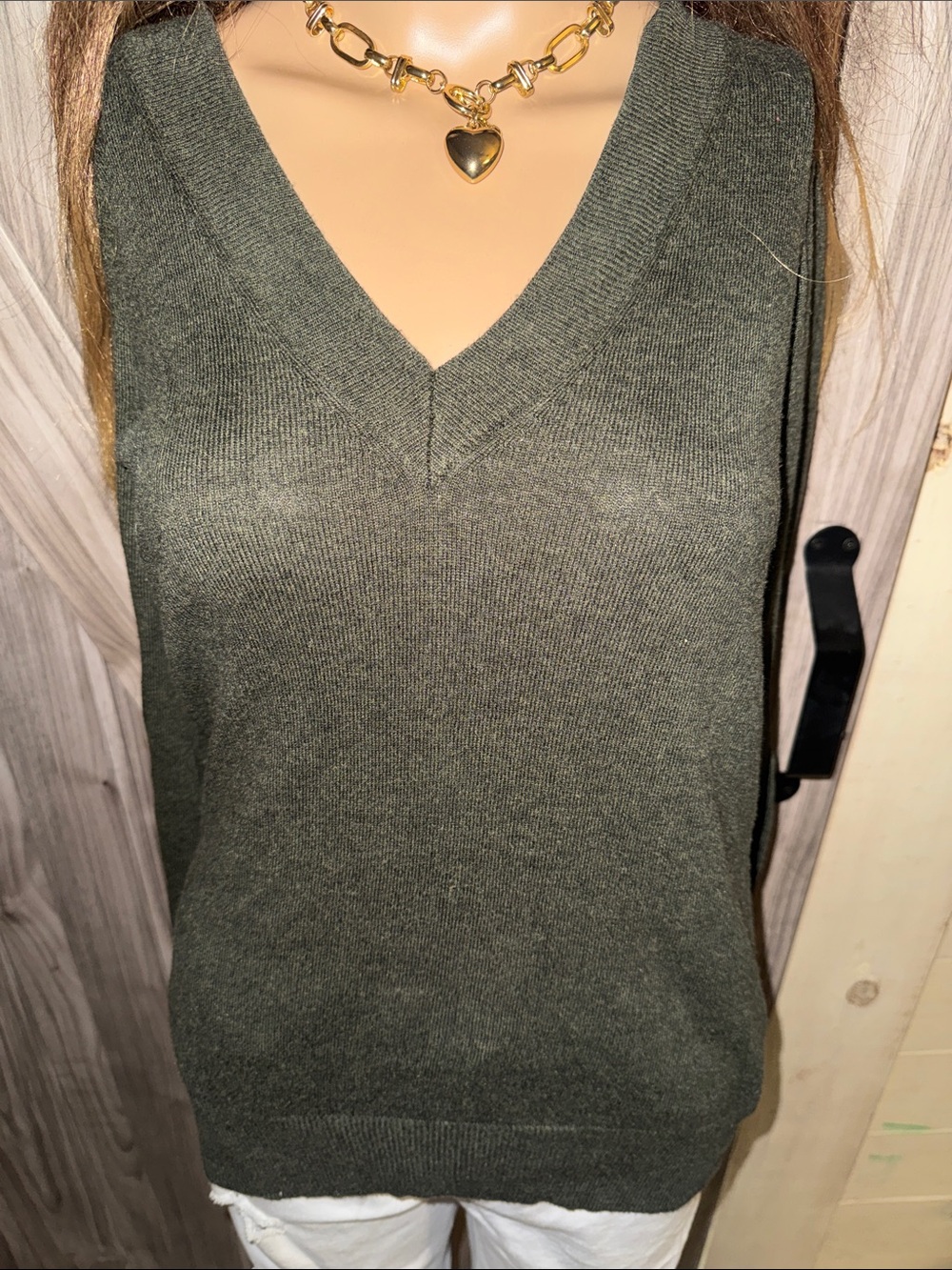 V-Neck Olive Green Sweater Vest